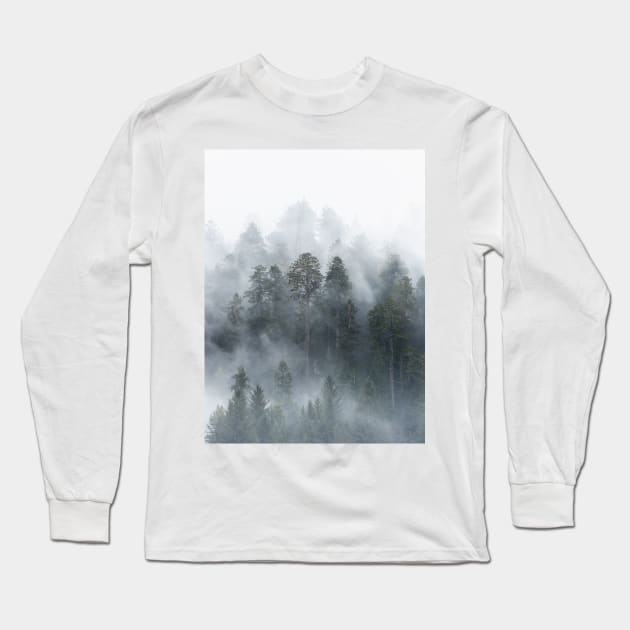 Redwood National Park Forest Fog Long Sleeve T-Shirt by Cascadia by Nature Magick